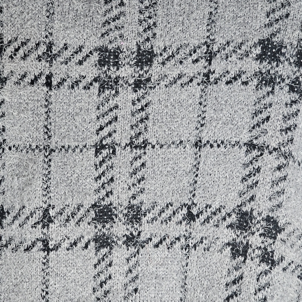 Lily Morgan Dark Grey Plaid Open Front Long Sweater Cardigan Size 2X - Picture 9 of 9
